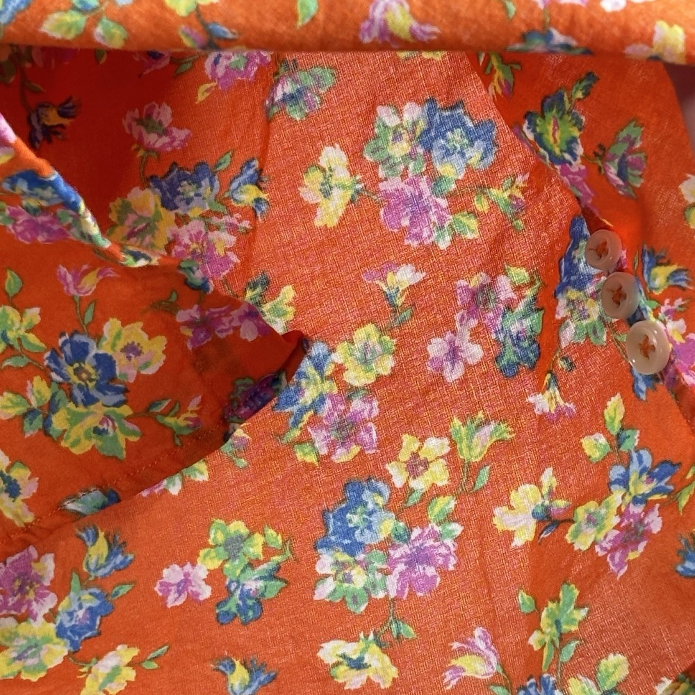 VTG 90s Polo Ralph Lauren Floral Button Up Shirt Spring Preppy Cottagecore S / M - Picture 6 of 11
